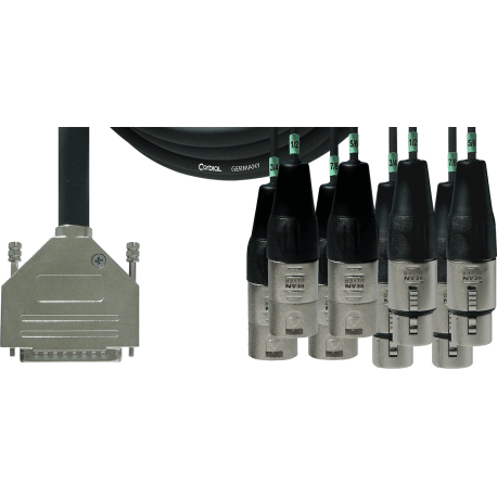 CORDIAL Câble interface sub-D/4 XLR mâles + 4 XLR femelles 3 m