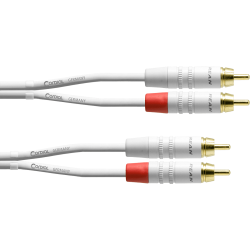 CORDIAL Câble audio double RCA 1,5 m blanc
