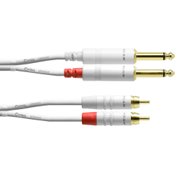 CORDIAL Câble audio double jack - RCA 1,5 m blanc