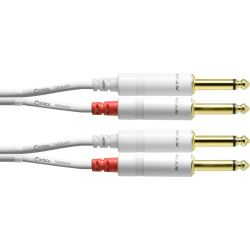 CORDIAL Câble audio double jack mono 1,5 m blanc