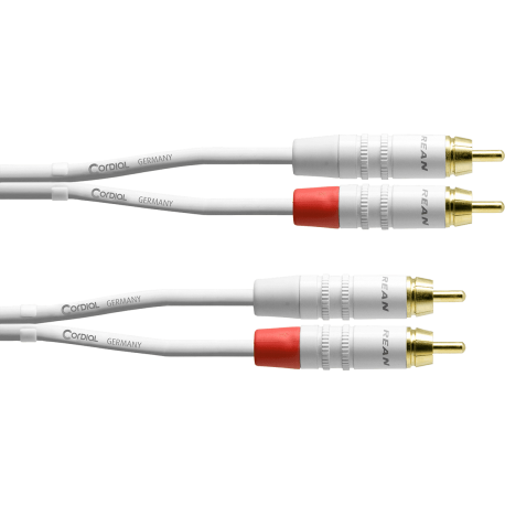 CORDIAL Câble audio double RCA 3 m blanc