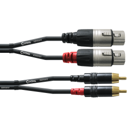 CORDIAL Câble audio double XLR femelle/Rca 3 m