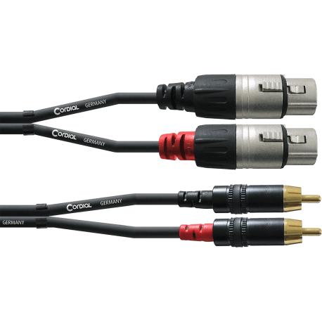 CORDIAL Câble audio double XLR femelle/Rca 3 m
