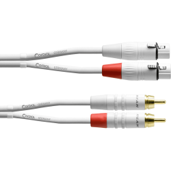 CORDIAL Câble audio double XLR femelle - RCA 3 m blanc