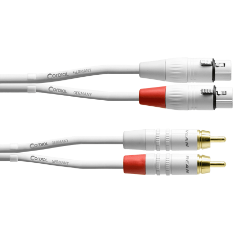 CORDIAL Câble audio double XLR femelle - RCA 3 m blanc