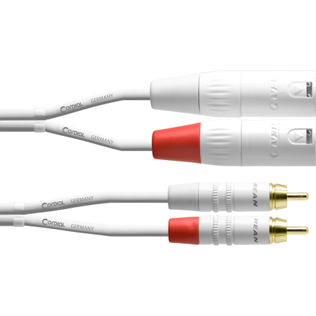 CORDIAL Câble audio double XLR mâles/Rca 3 m blanc