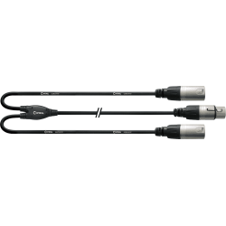 CORDIAL Câble Y bretelle XLR femelle/2 XLR mâles 30 cm