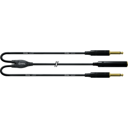 CORDIAL Câble Y bretelle jack mono femelles/2 jack mono mâles 30 cm