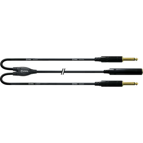 CORDIAL Câble Y bretelle jack mono femelles/2 jack mono mâles 30 cm