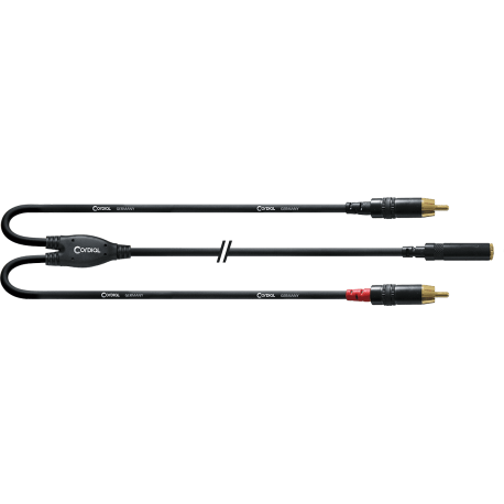 CORDIAL Câble Y bretelle minijack femelle stéréo/2 Rca 30 cm