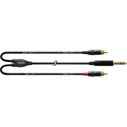 CORDIAL Câble Y bretelle jack stéréo/2 Rca 90 cm