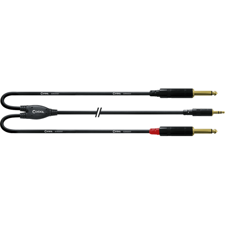 CORDIAL Câble audio minijack stéréo - 2 jack mono 90 cm