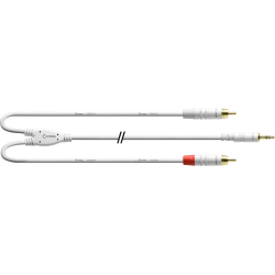 CORDIAL Câble Y bretelle minijack stéréo/2 Rca 1,5 m blanc