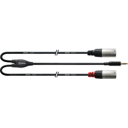 CORDIAL Câble Y bretelle minijack stéréo/2 XLR mâle longs 1,5 m