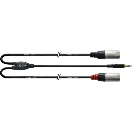 CORDIAL Câble Y bretelle minijack stéréo/2 XLR mâle longs 1,5 m