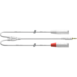 CORDIAL Câble audio minij. stéréo - 2 XLR m. longs 1,5 m blanc