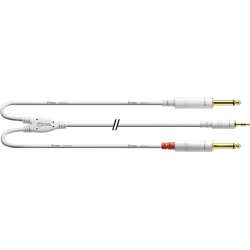 CORDIAL Câble audio minijack stéréo - 2 jack mâles 1,5 m blanc