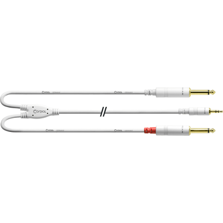 CORDIAL Câble audio minijack stéréo - 2 jack mâles 1,5 m blanc