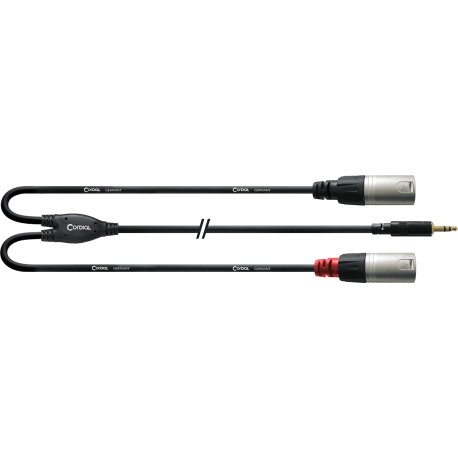 CORDIAL Câble Y bretelle minijack stéréo/2 XLR mâle 1,8 m