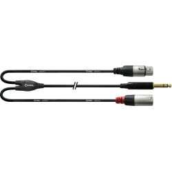 CORDIAL Câble Y bretelle jack stéréo/XLR mâle + XLR femelle 3 m