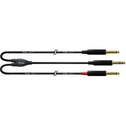 CORDIAL Câble audio jack stéréo - 2 jack mono longs 3 m