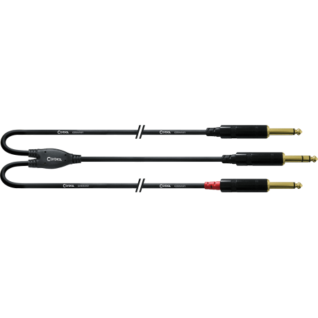 CORDIAL Câble audio jack stéréo - 2 jack mono longs 3 m