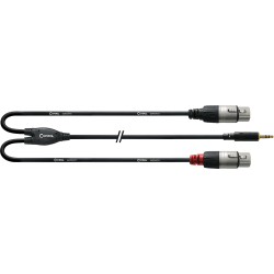 CORDIAL Câble Y bretelle minijack stéréo/2 XLR femelles longs 3 m