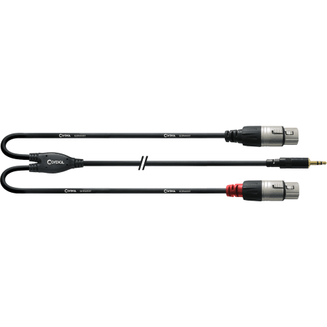 CORDIAL Câble Y bretelle minijack stéréo/2 XLR femelles longs 3 m
