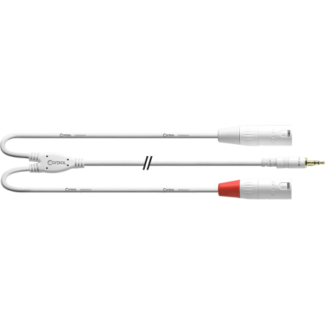 CORDIAL Câble Y bretelle minijack stéréo/2 XLR mâle 3 m blanc