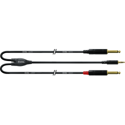 CORDIAL Câble Y bretelle minijack stéréo/2 jack mono longs 3 m
