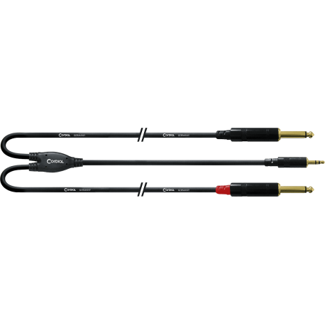 CORDIAL Câble Y bretelle minijack stéréo/2 jack mono longs 3 m