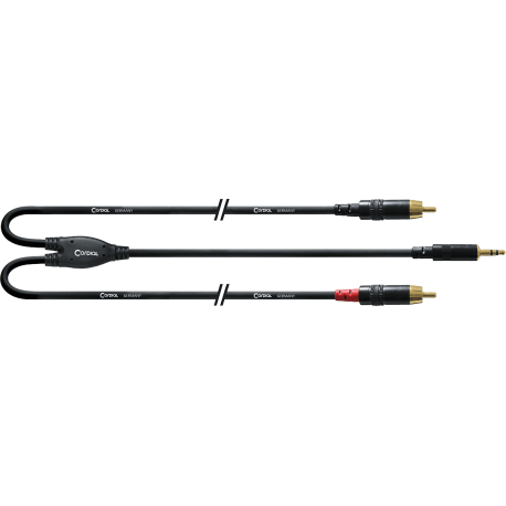 CORDIAL Câble Y bretelle minijack/2 Rca longs 6 m