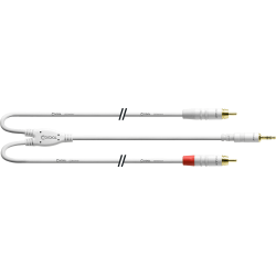 CORDIAL Câble Y bretelle minijack/2 Rca longs 6 m blanc