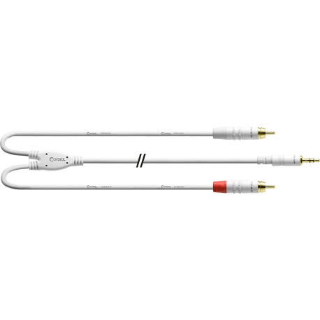 CORDIAL Câble Y bretelle minijack/Rca 6 m blanc