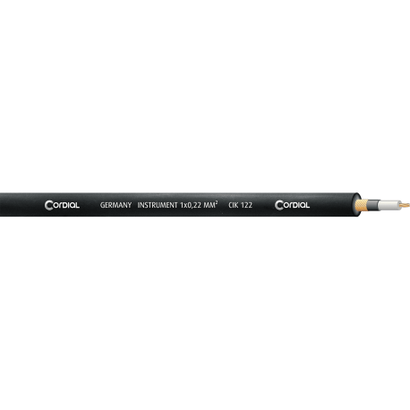 CORDIAL Bobine de câble instrument 1 x 0,22 mm² double blindage