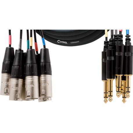 CORDIAL Multipaire 8 XLR mâle/8 jack stéréo 3 m