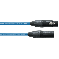 CORDIAL Câble micro XLR 10 m bleu
