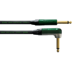 CORDIAL Câble guitare jack droit/coudé 3 m vert