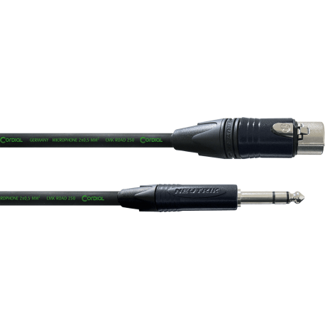 CORDIAL Câble audio XLR femelle/jack stéréo 2,5 m