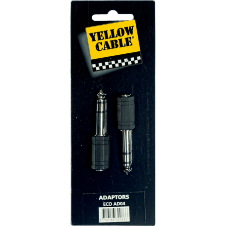YELLOW CABLE Adaptateur jack male stéréo jack fem. 3.5 mm - lot de 2
