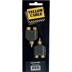 YELLOW CABLE Adaptateur rca male 2 rca fem. - lot de 2