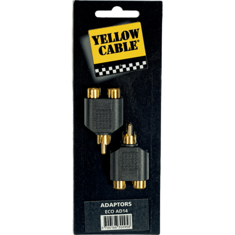 YELLOW CABLE Adaptateur rca male 2 rca fem. - lot de 2