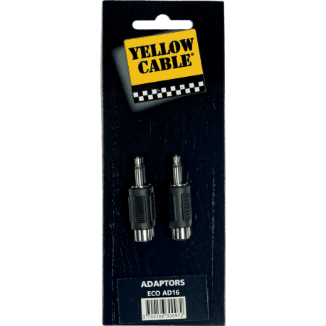 YELLOW CABLE Adaptateur rca fem. jack m male 3.15 mm - lot de 2