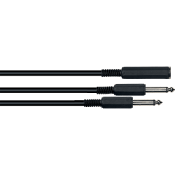 YELLOW CABLE Cordon 2 jack 1 jack fem.