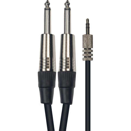 YELLOW CABLE Cordon 1 jack stéréo 3.5 mm 2 jack 3 m