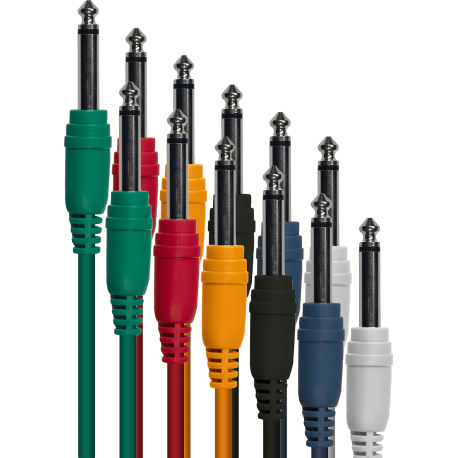 YELLOW CABLE Cordon patch jack jack 90 cm - lot de 6