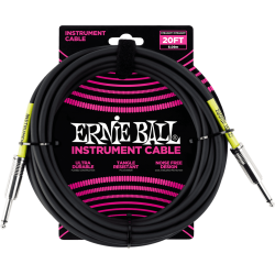ERNIE BALL Cables instrument classic jack/jack 6m noir