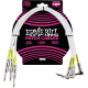ERNIE BALL Cables instrument patch pack de 3 - droit/coudé - 46cm blanc