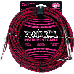 ERNIE BALL Jack/jack coudé 7,62m noir et rouge