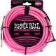 ERNIE BALL Cables instrument gaine tissee jack/jack coudé7,62m rose